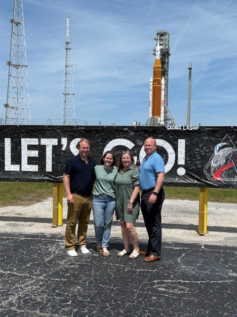 Rohloff Family in Front of Artemis II Launch site
